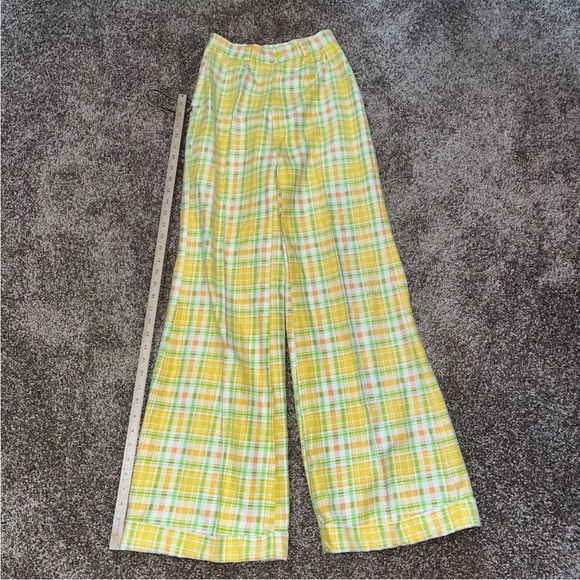 Vintage 1970s Plaid Bell Bottoms Outfit - Yellow/Orange - Women’s - Picture 8 of 11